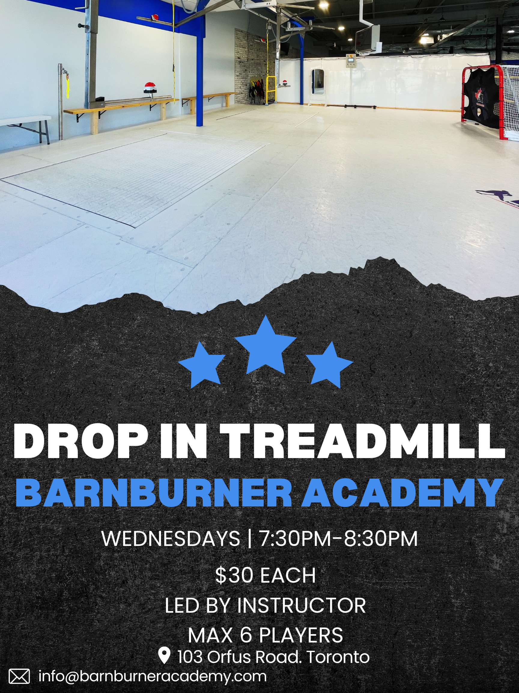 Drop In Treadmill Barnburner Hockey Academy